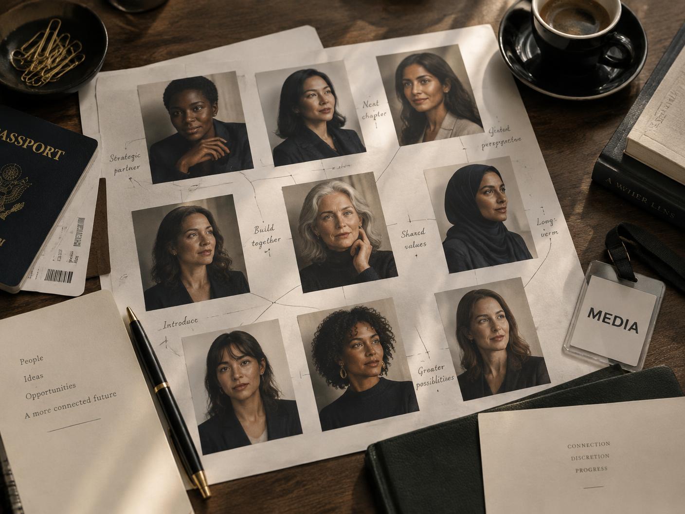 Connection notes linking a multigenerational and multicultural group of women
